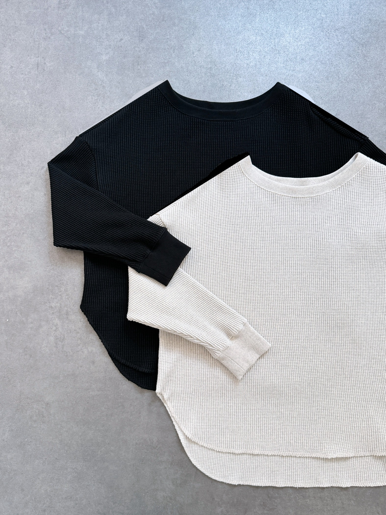 SELECT(セレクト)　ワッフルクルー ネックラウンドプルオーバー《SET UPアイテム》