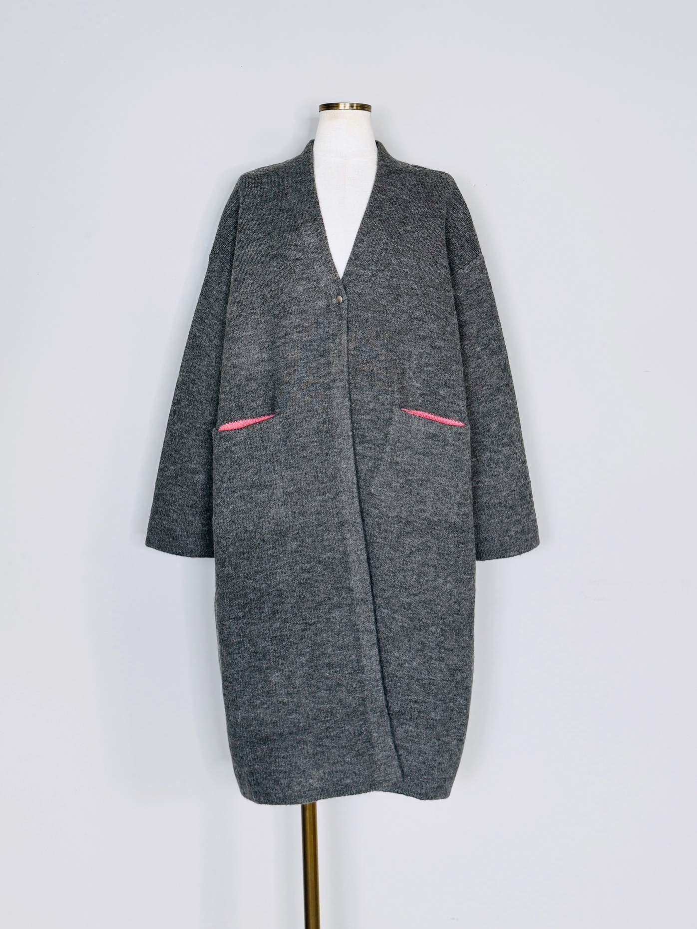 SELECT(セレクト)　ダブルフェイス配色ニットロングカーディガン