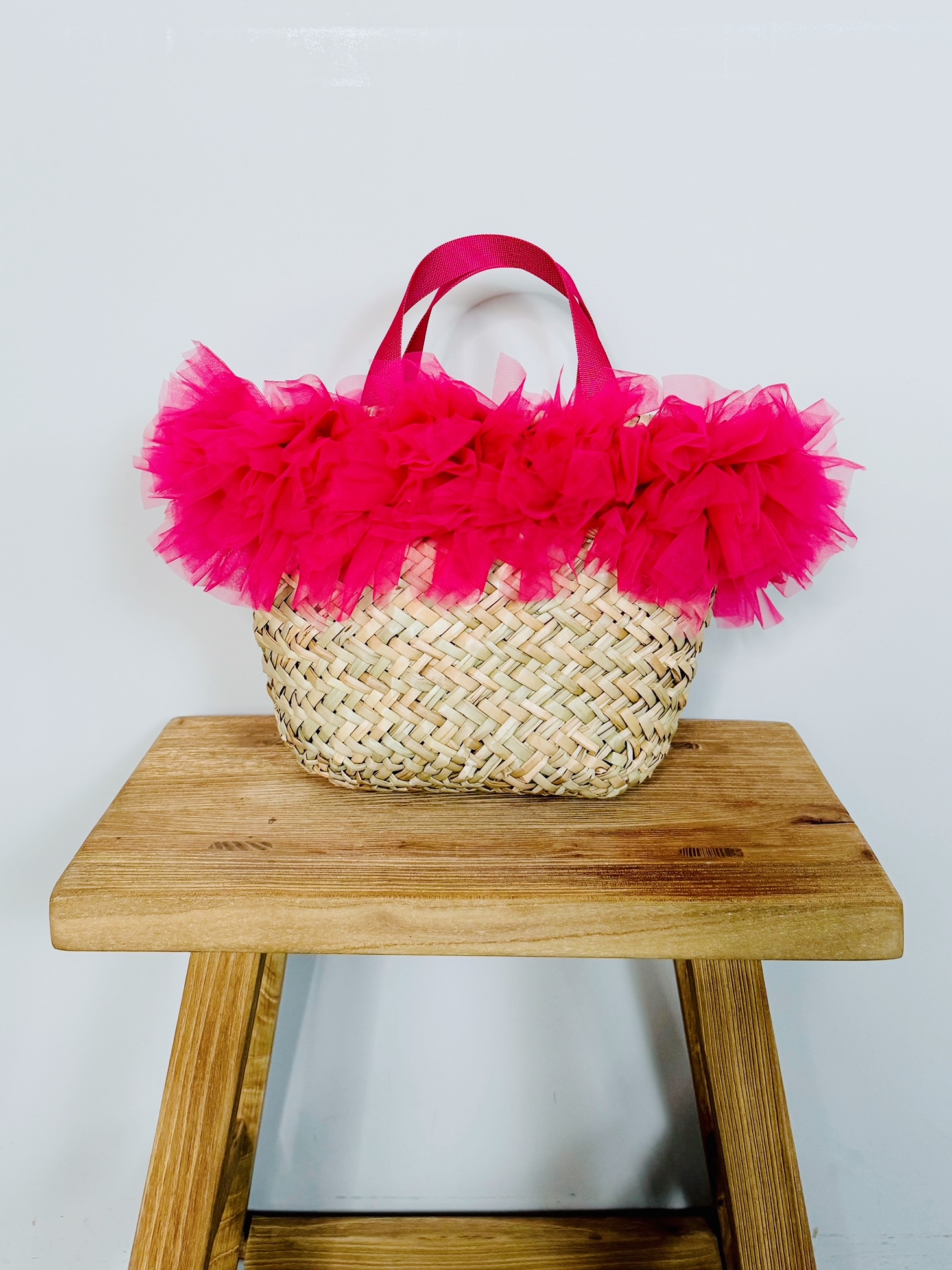 美品❣️CAROLINA GLASER フリルカゴバッグ　ピンク メゾン ド フルール Maison de FLEUR メイズフリルハンドル