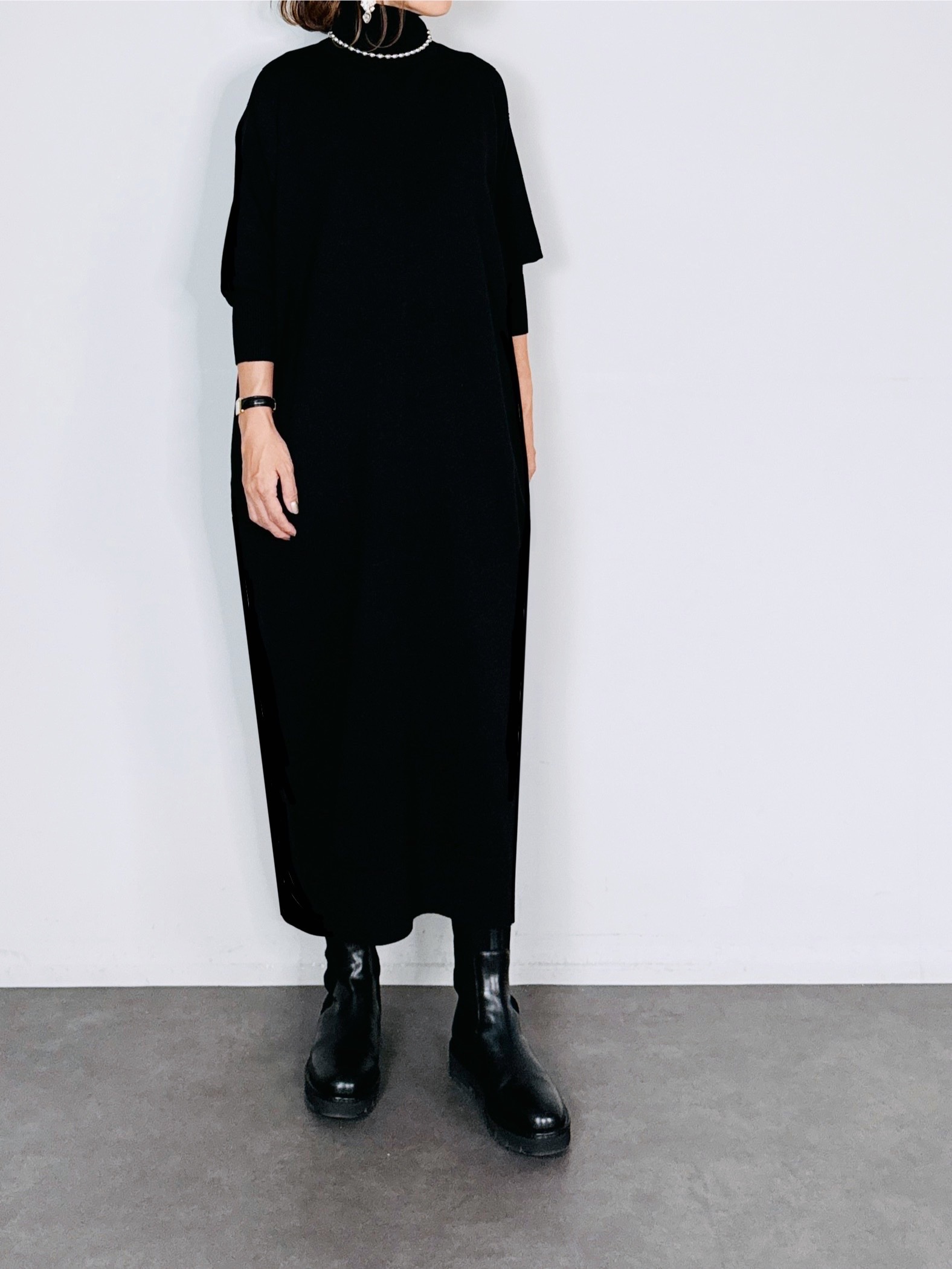 完売品　chouchou セレクト　ハイツイストスムースワンピース SELECT(セレクト) ハイネックコクーンニットワンピース｜Praise