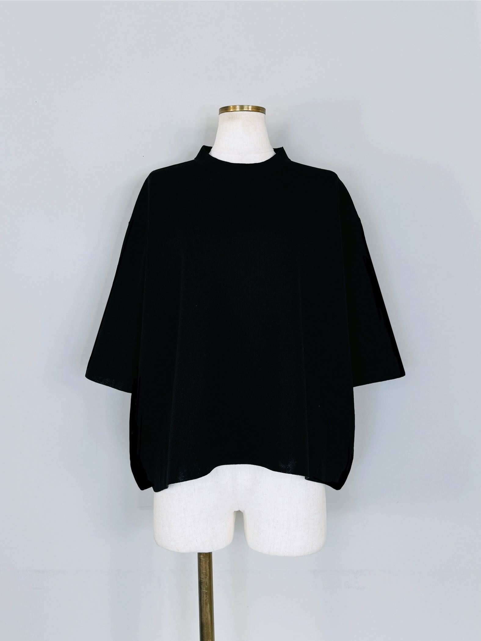 SELECT(セレクト)　クルーネック５分袖ワイドニットプルオーバー