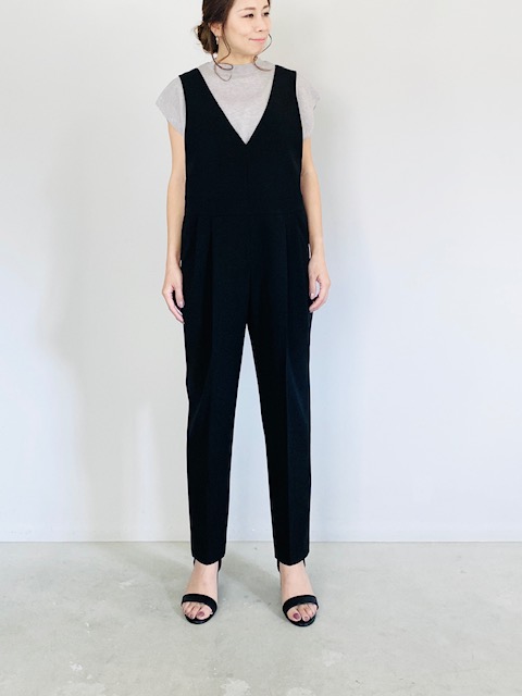 Select セレクト Vネック テーパード サロペット Black Praise Trois Anana Nicole Chouchou