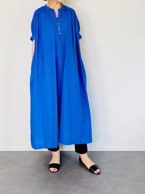 Select セレクト スタンドカラー 半袖ギャザーワンピース Blue Praise Trois Anana Nicole Chouchou Select セレクト スタンドカラー 半袖ギャザーワンピース Blue Praise Trois Anana Nicole Chouchou