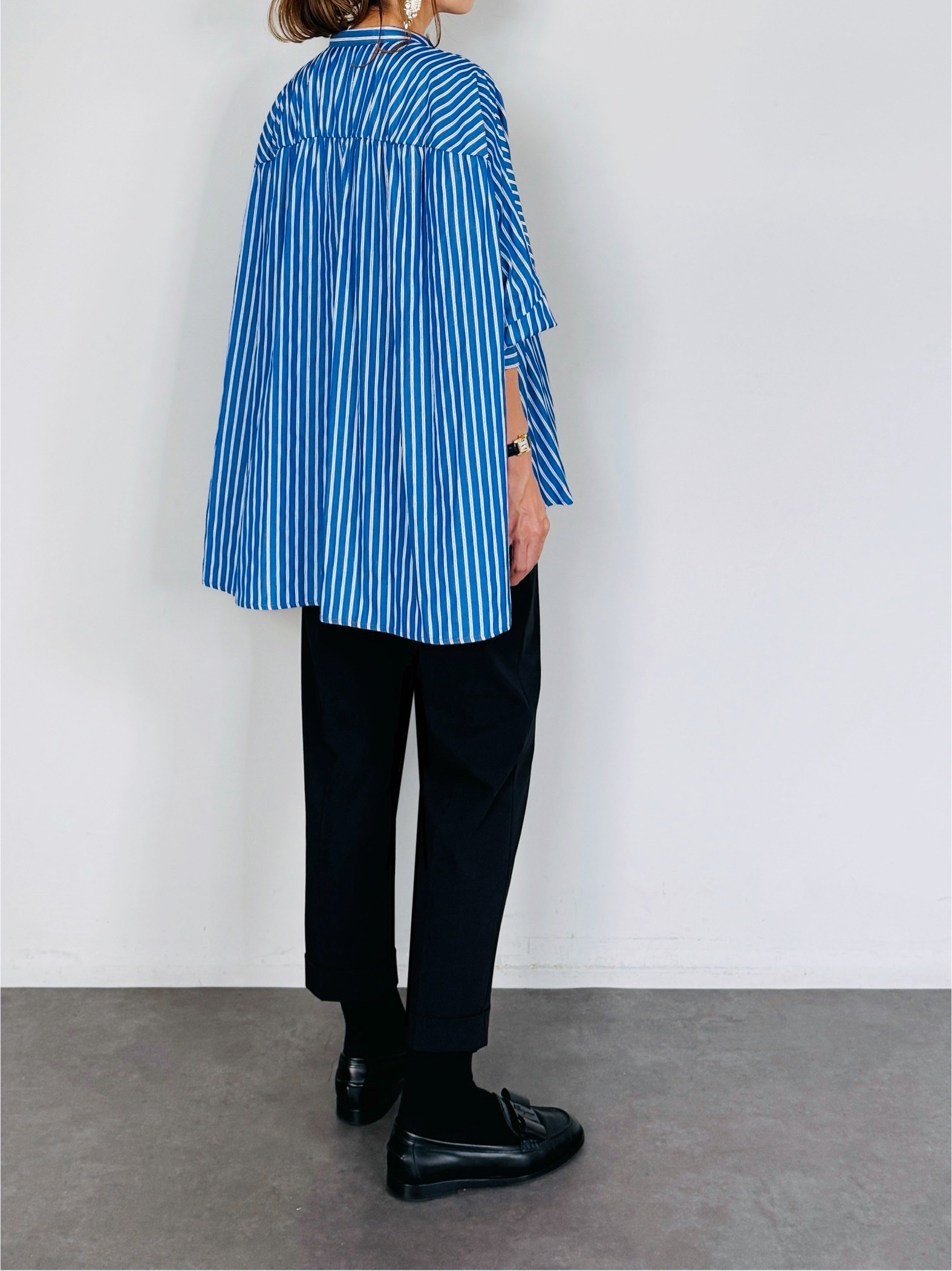 SELECT(セレクト) ストライプバックギャザーワイドシャツ 30-12000