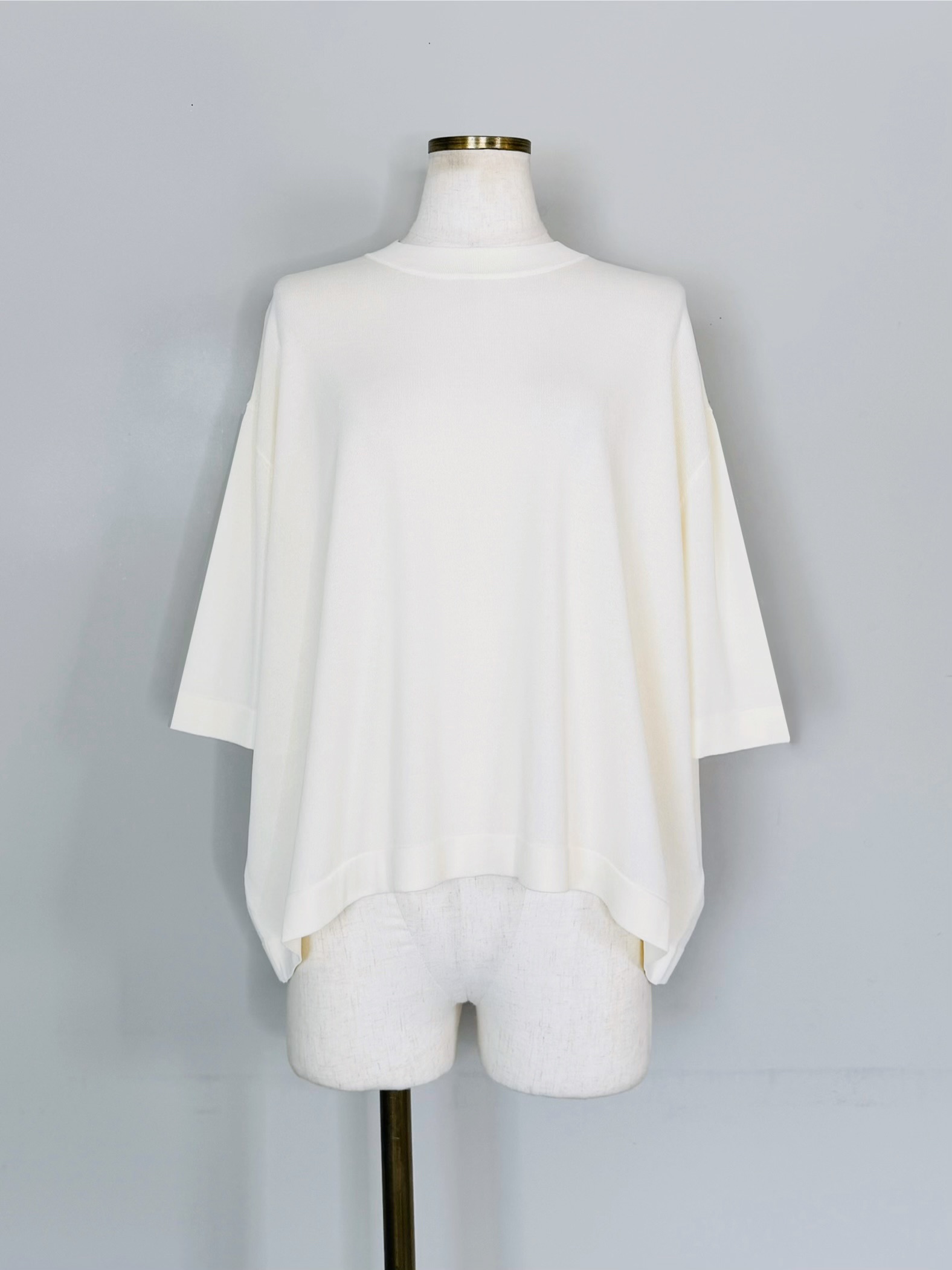 SHES(シーズ)    ５分袖ワイドニットプルオーバー