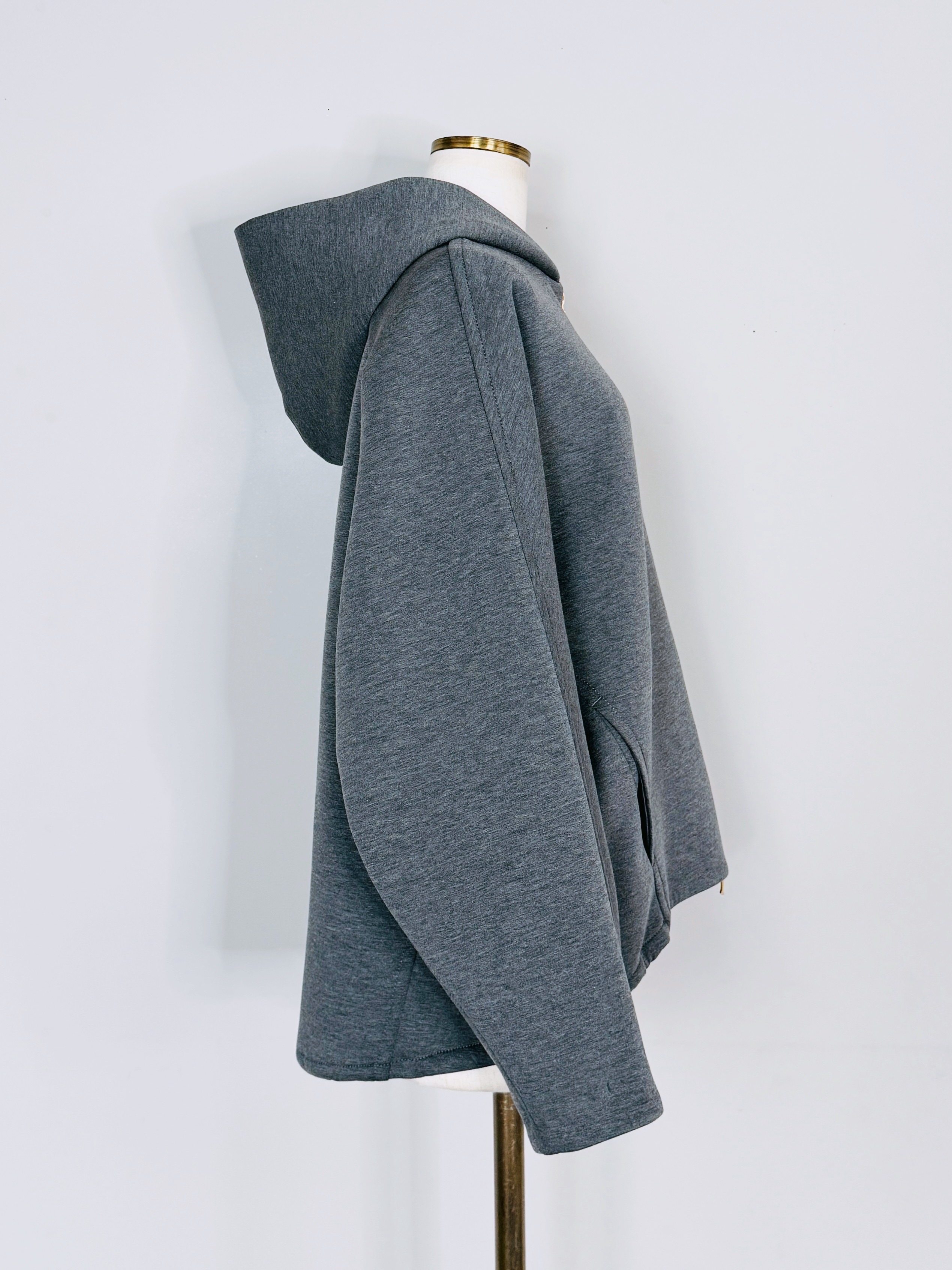 SELECT(セレクト) ドロストダンボールニットジップアップヘム