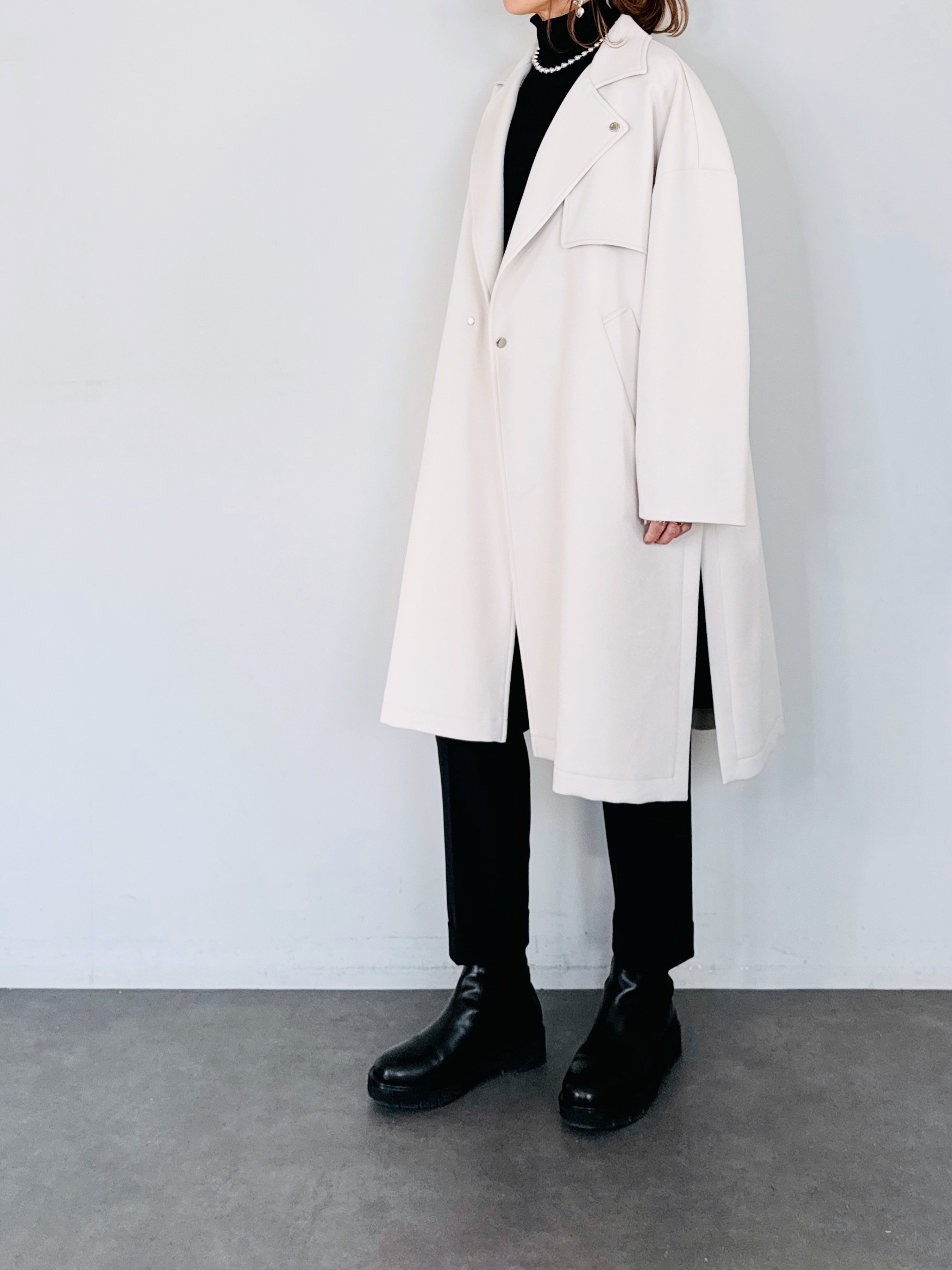 SELECT(セレクト)　ナノヒーティングトレンチ風コート（ライナー付）ECRU