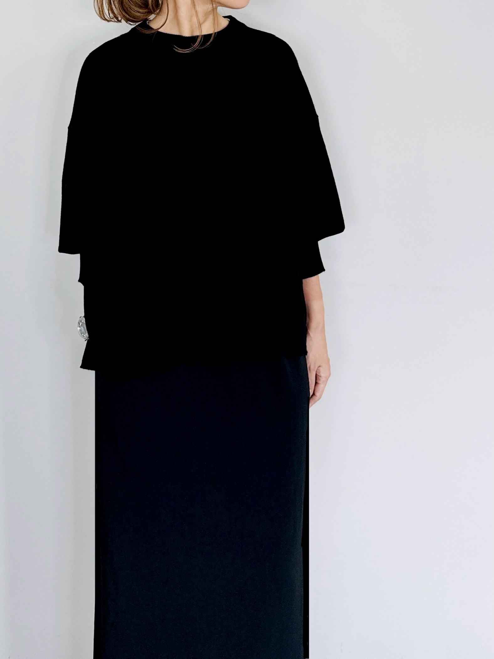 SELECT(セレクト) ウールサイドスリットクルーネックニット