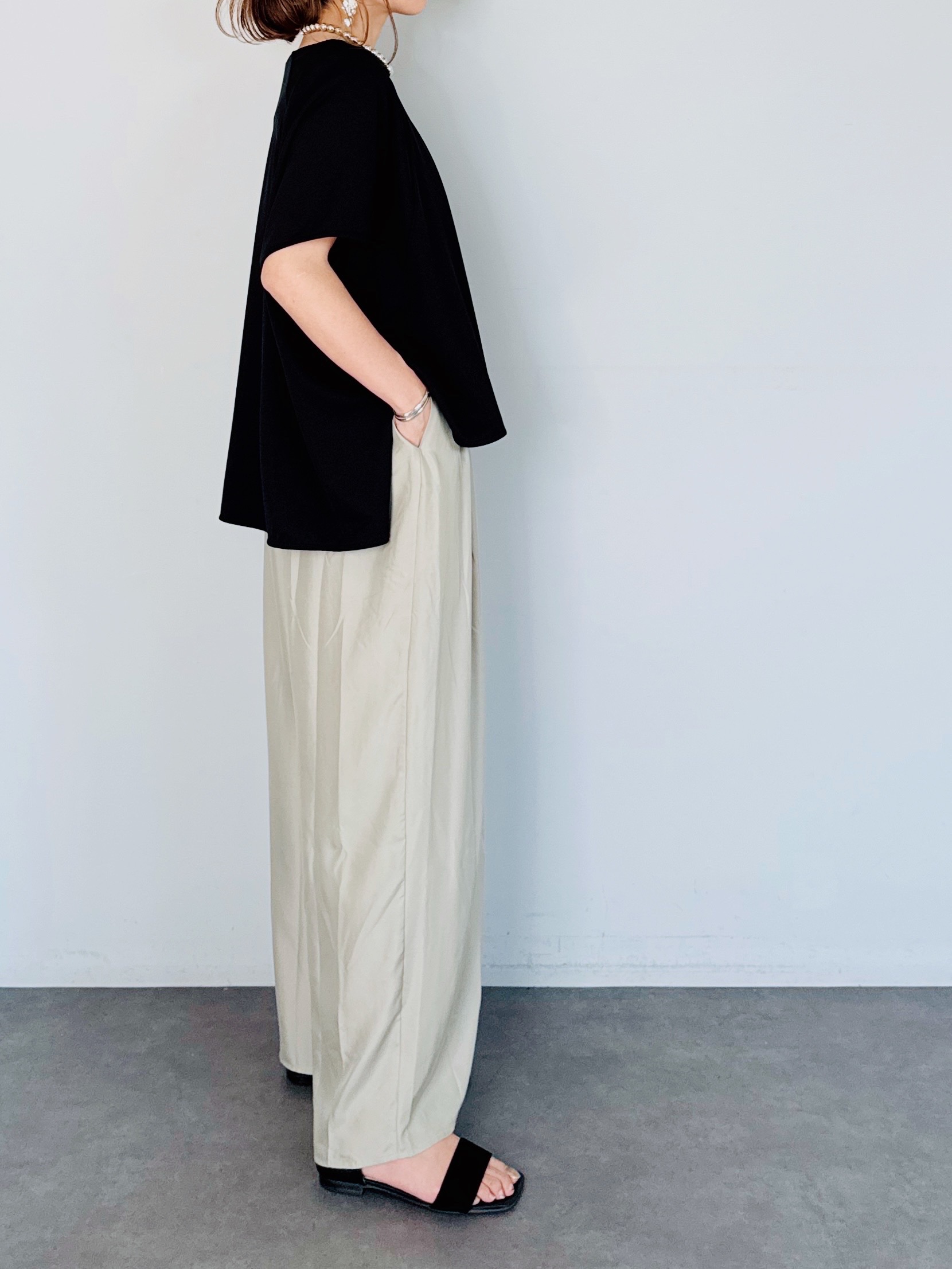 パンツ NANUA SILK NOIL ANKLE TIED PANTS SELECT(セレクト) キュプラタックワイドパンツ｜Praise / trois