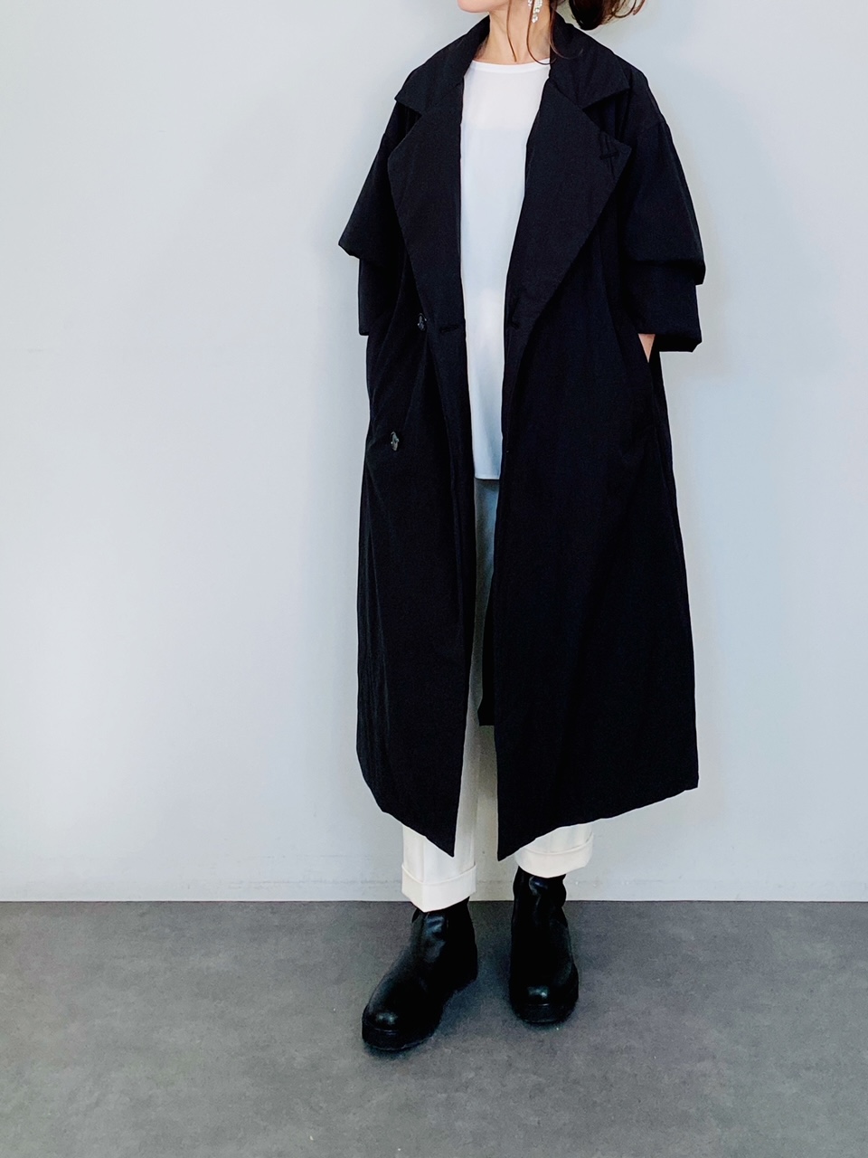 chouchou SELECT セレクト　パシオーネ　コート　黒 SELECT(セレクト) 中綿テーラードロングコート｜Praise / trois