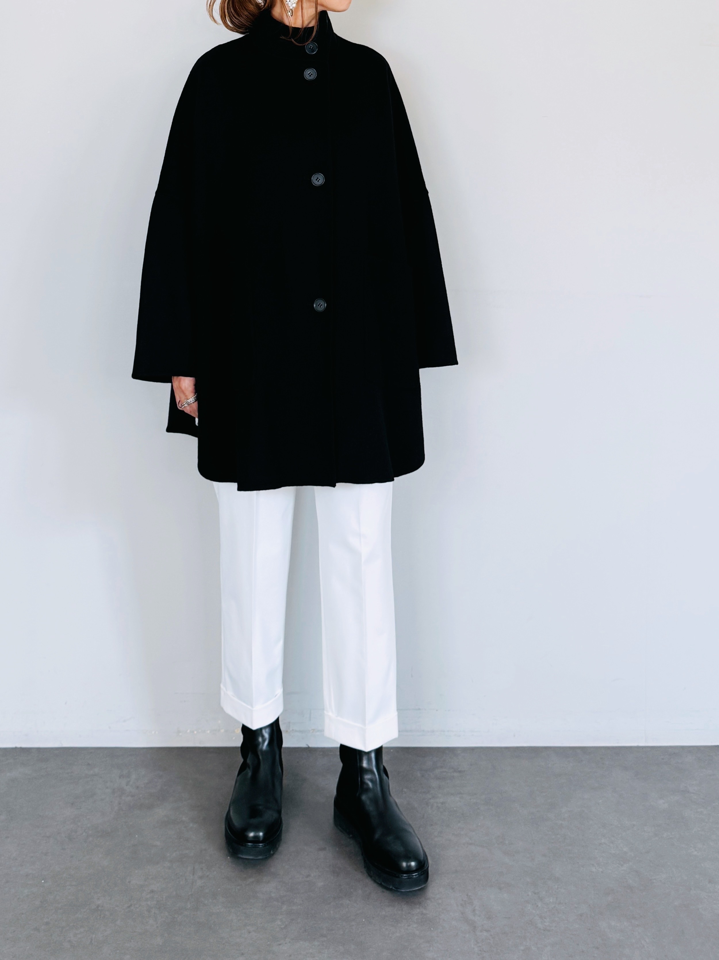 SELECT(セレクト) ウールリバースタンドカラーラウンドコート｜Praise