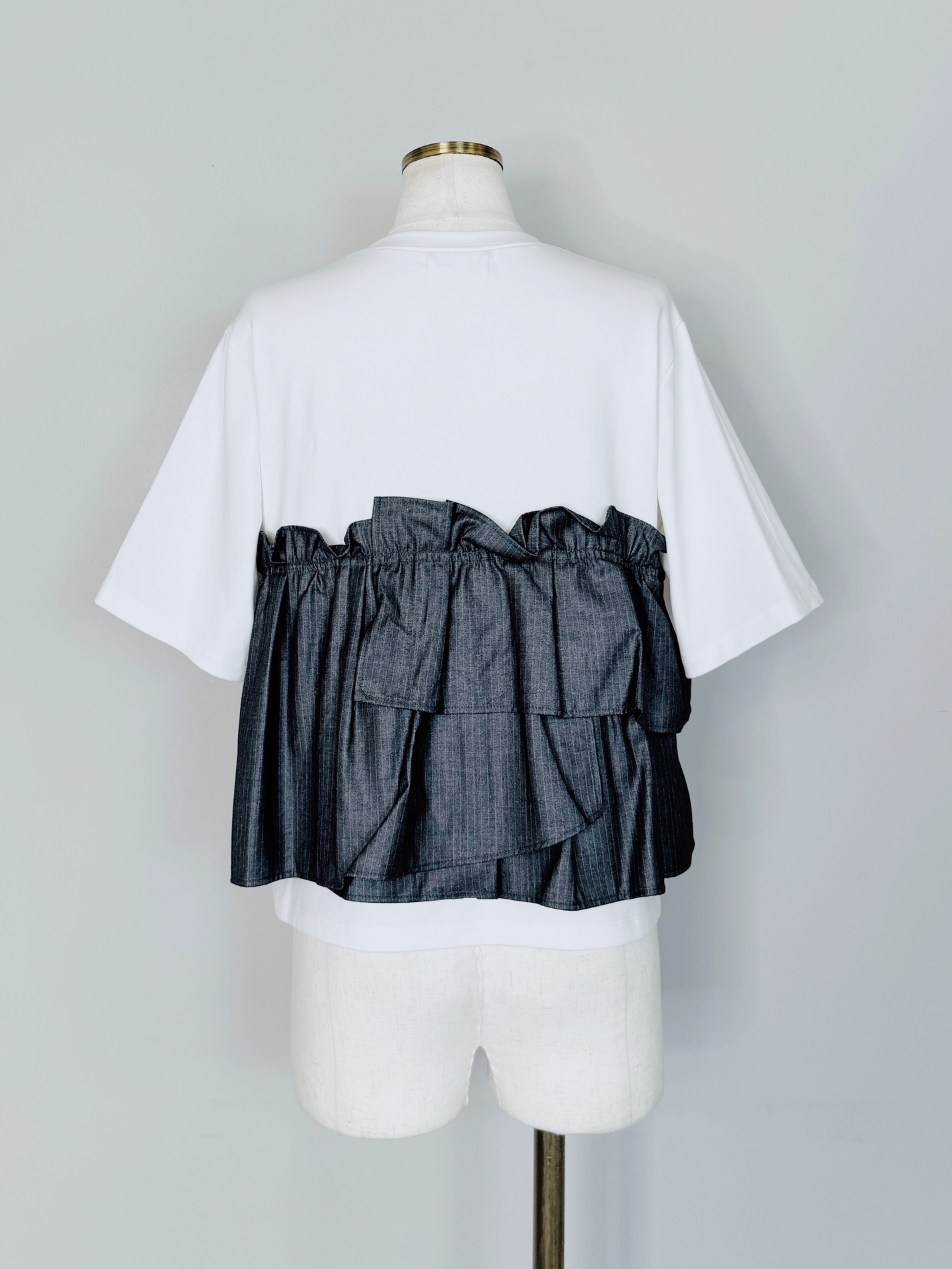 SELECT(セレクト) 異素材フリルドッキングTシャツ《SET UPアイテム