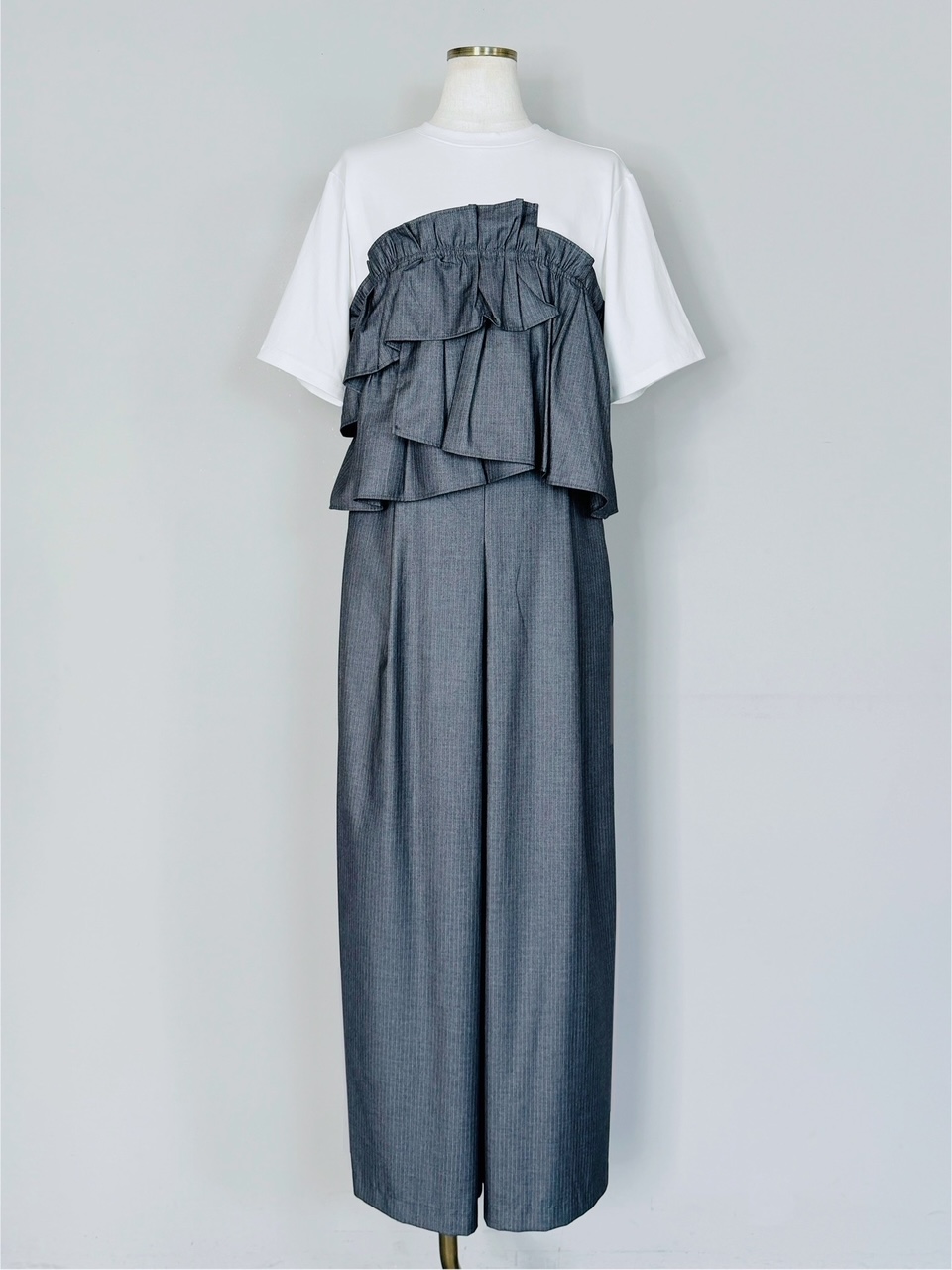 SELECT(セレクト) 異素材フリルドッキングTシャツ《SET UPアイテム