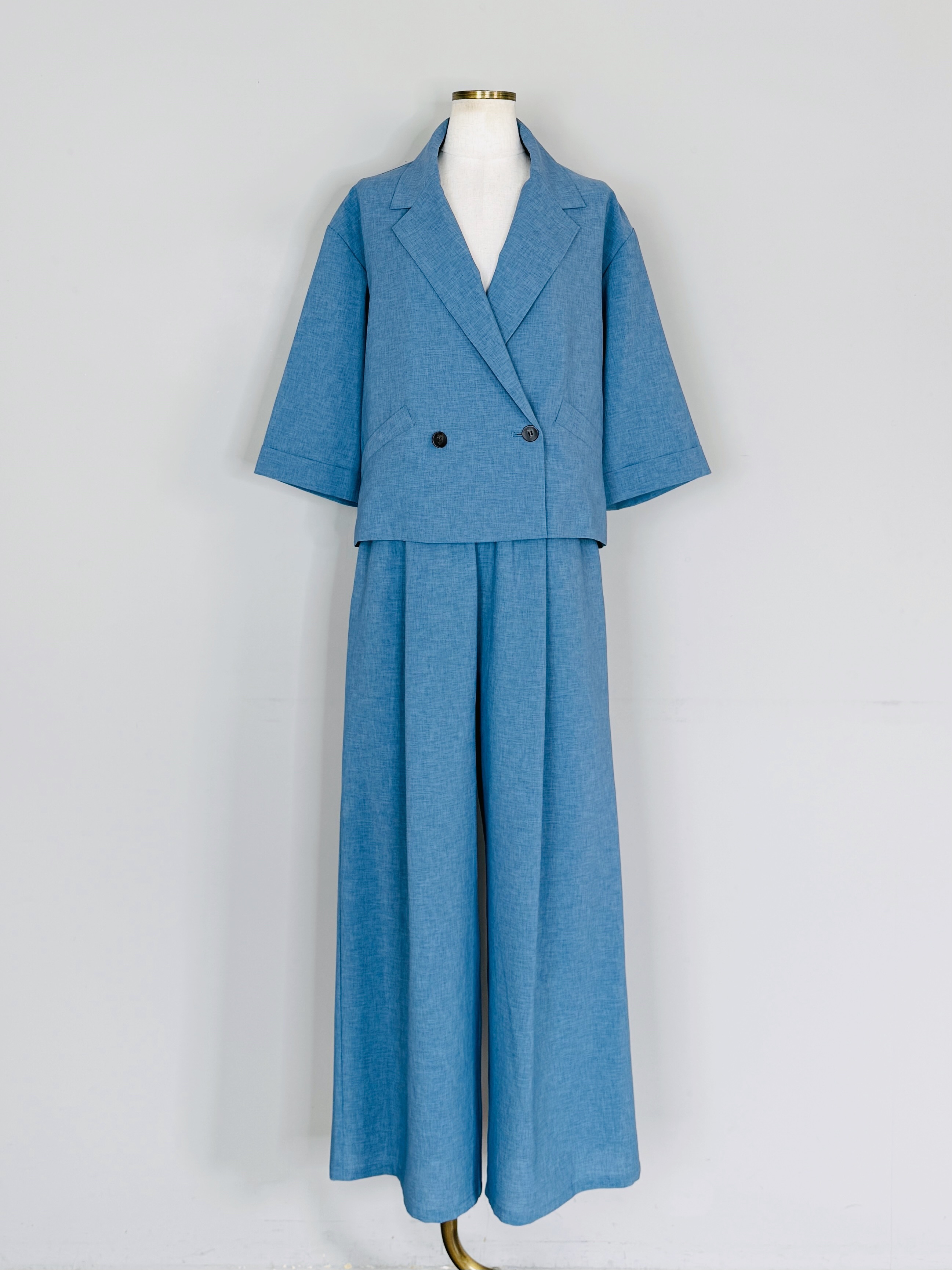 SELECT(セレクト)　リランチェテーラードロールアップ半袖ジャケット《SET UPアイテム》