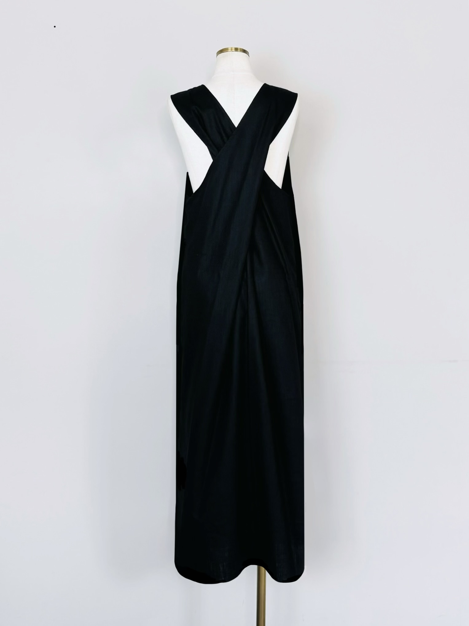 SELECT(セレクト)　リネン混バッククロスアメスリロングワンピース