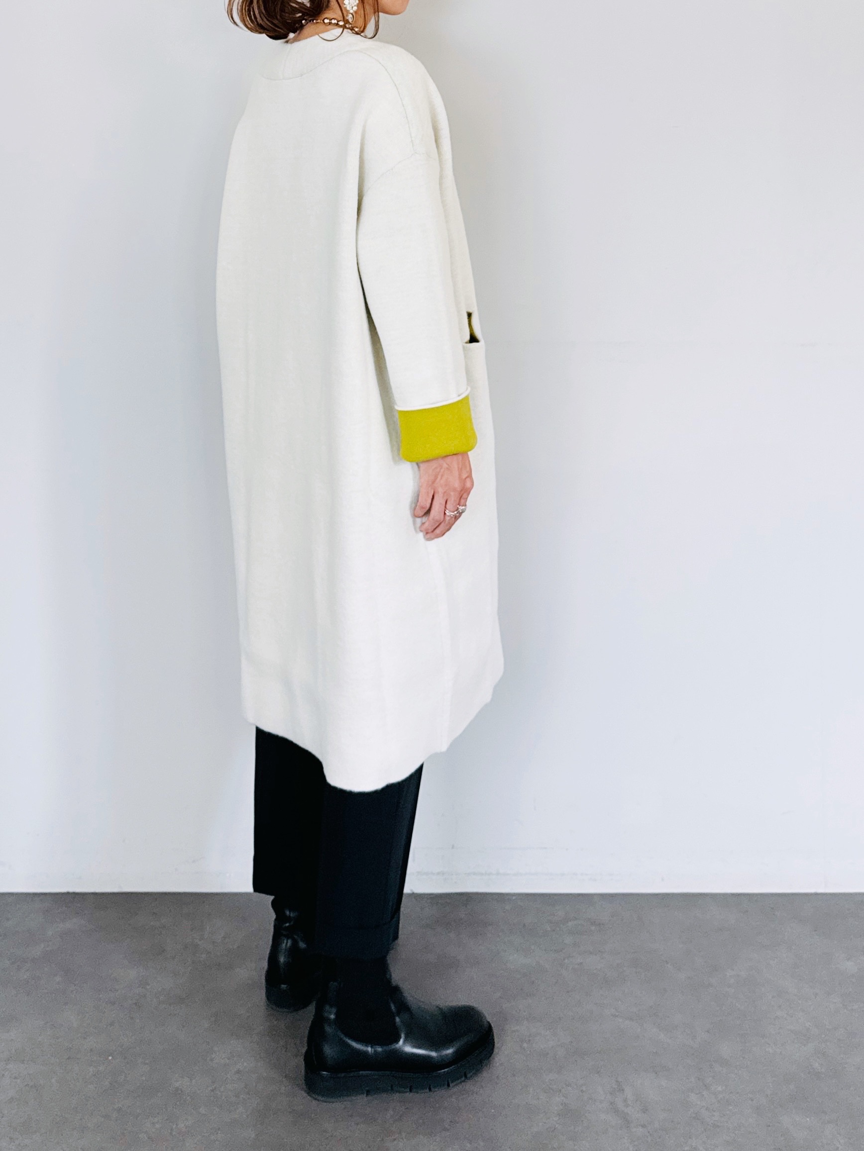 SELECT(セレクト) ダブルフェイス配色ニットロングカーディガン