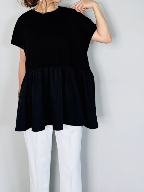 SELECT(セレクト) バックジップドッキングペプラムプルオーバー