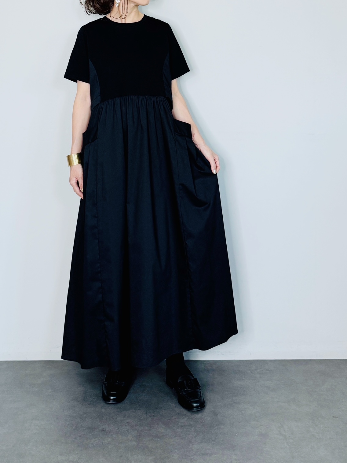 アニオナ AGNONA 切り替えワンピース SELECT(セレクト) 異素材切り替えワンピース｜Praise / trois / anana