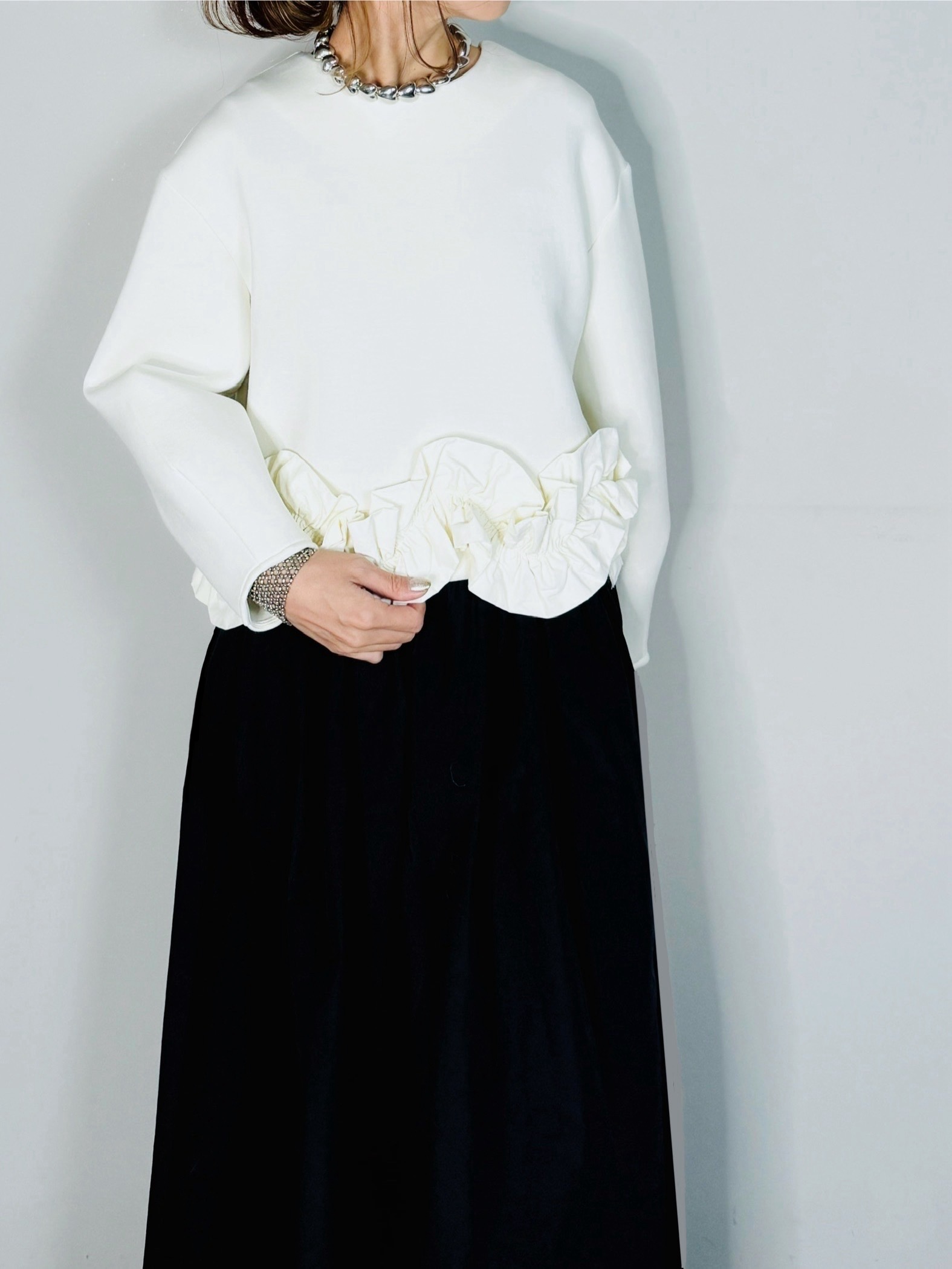 SELECT(セレクト) 裾フリルドッキングプルオーバー｜Praise