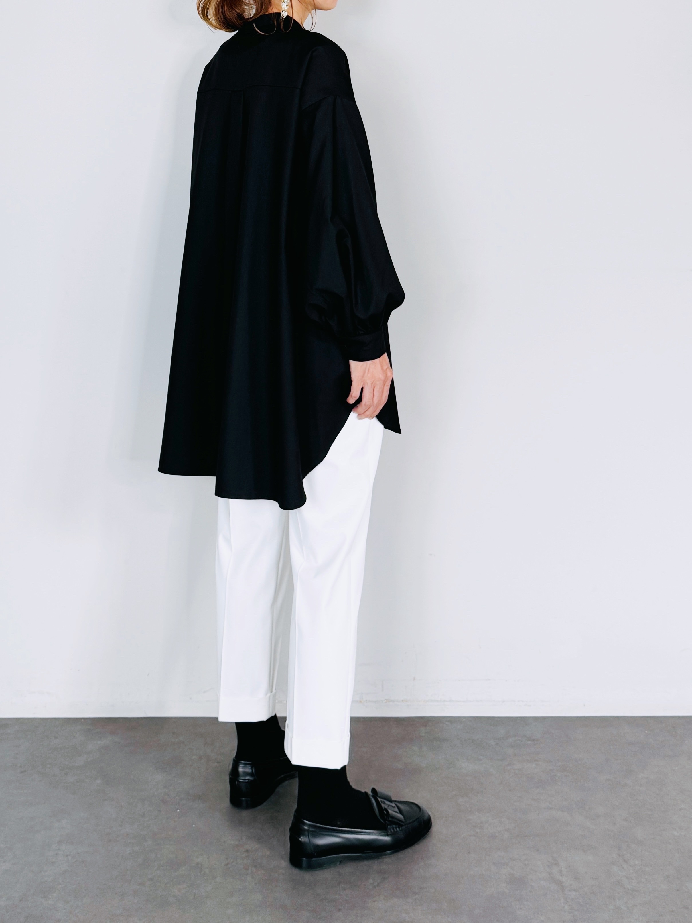 完売品　chouchou セレクト　ハイツイストスムースワンピース S-LL/ひんやり】全身すっきり見えが楽に叶う サイド切替 バイ