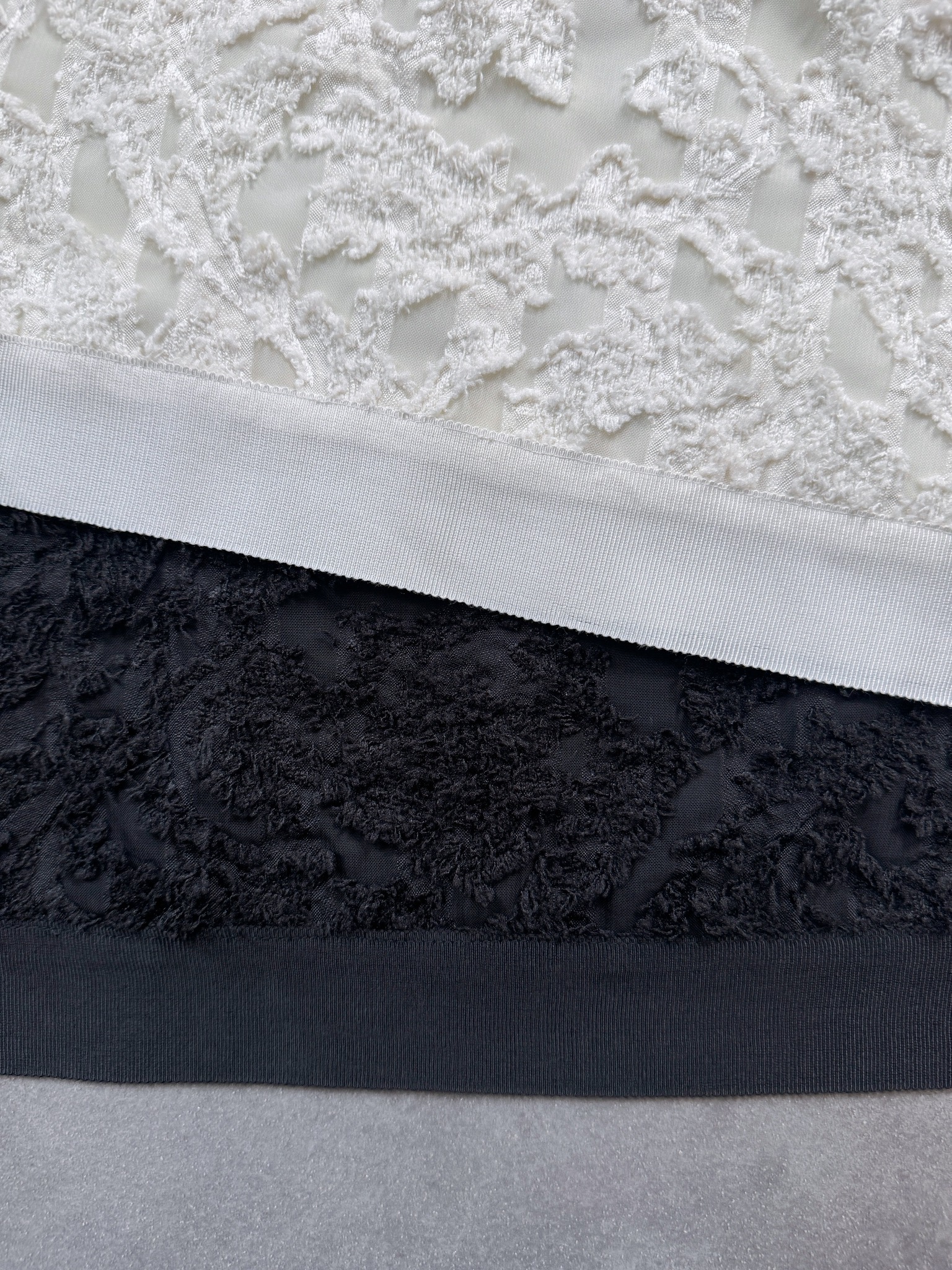 SELECT(セレクト) グログランテープ切り替えジャガードブラウス