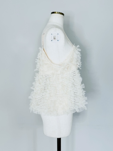 新品[即完売]chouchou チュールジャガードノースリーブベスト SELECT(セレクト) 前後2wayリボンチュールベスト｜Praise / trois